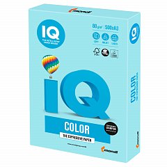 Бумага цветная IQ color БОЛЬШОЙ ФОРМАТ (297х420 мм), А3, 80 г/м2, 500 л., пастель, голубая, MB30 фото