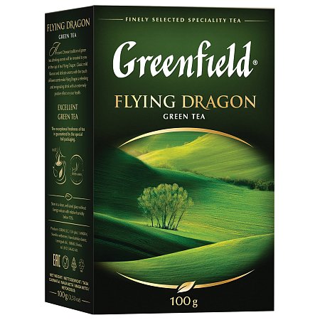 Чай GREENFIELD "Flying Dragon", зеленый, листовой, 100 г, 0357 фото