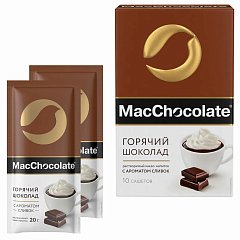 Горячий шоколад MACCHOCOLATE растворимый с ароматом сливок, 10 пакетиков по 20 г, ш/к 02803, 64382 фото