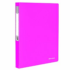 Папка 40 вкладышей BRAUBERG "Neon", 25 мм, неоновая розовая, 700 мкм, 227454 фото