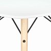 Стол обеденный BRABIX "Eames T-01", круглый диаметр 80 см, опоры дерево, пластик белый, 532633