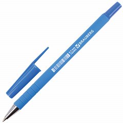 Ручка шариковая BRAUBERG "Capital blue", СИНЯЯ, корпус soft-touch голубой, узел 0,7 мм, линия письма 0,35 мм, 142493 фото
