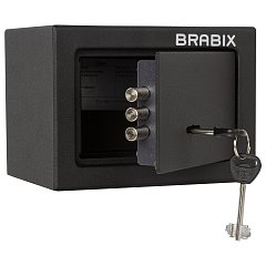 Сейф мебельный BRABIX "SF-140KL", 140х195х140 мм, ключевой замок, черный, 291140, S103BR210114 фото