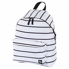 Рюкзак BRAUBERG, универсальный, сити-формат, белый в полоску, 20 литров, 41х32х14 см, 228846 фото
