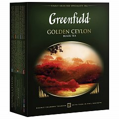 Чай GREENFIELD (Гринфилд) "Golden Ceylon", черный, 100 пакетиков в конвертах по 2 г, 0581 фото