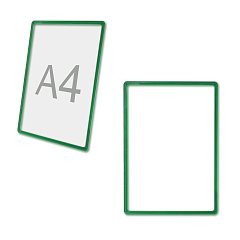 Рамка POS для ценников, рекламы и объявлений А4, зеленая, без защитного экрана, 290253 фото