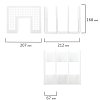 Лоток-сортер для бумаг BRAUBERG "Office-Expert", 3 отделения, 207х212х168 мм, сетчатый белый, 238023