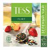 Чай TESS (Тесс) "Flirt", зеленый с клубникой и персиком, 100 пакетиков по 1,5 г, 1476-09