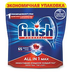 Таблетки для посудомоечных машин 65 шт. FINISH "All in 1", 3017406 фото