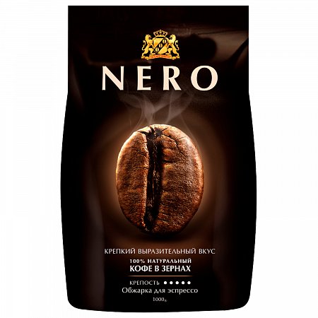 Кофе в зернах AMBASSADOR "Nero", 1 кг, вакуумная упаковка фото