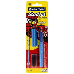 Ручка перьевая CENTROPEN "Student", корпус ассорти, иридиевое перо, 2 сменных картриджа, блистер, 2156, 1 2156 0101 фото