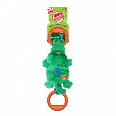 Игрушка для собак Крокодил на веревке с пищалкой 51см, серия IRON GRIP фото