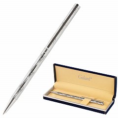 Ручка подарочная шариковая GALANT "ASTRON SILVER", корпус серебристый, детали хром, узел 0,7 мм, синяя, 143527 фото