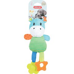 Плюшевая игрушка с пищалкой и элементами EVA "Радужный бегемот" голубая, 24,5 см фото