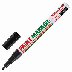 Маркер-краска лаковый (paint marker) 2 мм, ЧЕРНЫЙ, БЕЗ КСИЛОЛА (без запаха), алюминий, BRAUBERG PROFESSIONAL, 150868 фото