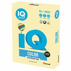Бумага цветная IQ color, А4, 80 г/м2, 500 л., пастель, желтая, YE23 фото