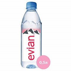 Вода негазированная минеральная EVIAN (Эвиан), 0,5 л, пластиковая бутылка, 13861 фото
