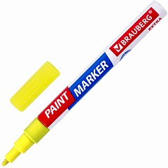Маркер-краска лаковый EXTRA (paint marker) 2 мм, ЖЕЛТЫЙ, УСИЛЕННАЯ НИТРО-ОСНОВА, BRAUBERG, 151973 фото