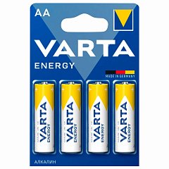 Батарейки алкалиновые "пальчиковые" КОМПЛЕКТ 4 шт VARTA ENERGY, АА (LR6, 24А) блистер, 4106229414 фото