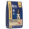 Brit Premium корм для взрослых собак средних пород с индейкой и телятиной 8кг