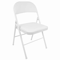 Стул складной BRABIX "Golf Plus CF-003 КОМФОРТ", белый каркас, кожзам белый, 532888 фото