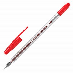Ручка шариковая BRAUBERG "M-500 CLASSIC", КРАСНАЯ, корпус прозрачный, узел 0,7 мм, линия письма 0,35 мм, 143446 фото