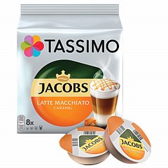 Кофе в капсулах JACOBS "Latte Macchiato Caramel" для кофемашин Tassimo, 8 порций (16 капсул), 8052186 фото