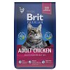 Brit Premium сухой корм для взрослых кошек с курицей, 8 кг.