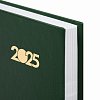 Ежедневник датированный 2025 145х215мм, А5, STAFF, обложка бумвинил, зеленый, 116016