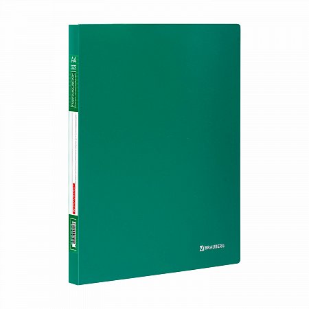 Папка 40 вкладышей BRAUBERG "Office", зеленая, 0,6 мм, 222633 фото