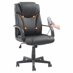 Кресло офисное BRABIX "Relax MS-001", 4 массажных модуля, экокожа, черное, XXXXXX фото
