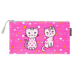 Пенал-конверт BRAUBERG, мягкий, водонепроницаемая молния, формат А6, "Kittens", 22х12 см, 229258 фото