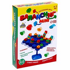 Настольная игра на равновесие "Балансинг мини", 48 фишек, 4 цвета, кубик, ЛАС ИГРАС KIDS, 1442423 фото