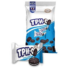 Печенье АККОНД "Трио" какао с начинкой со вкусом пломбира 460 г, 207000416360003 фото