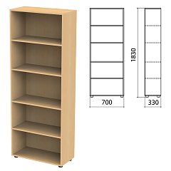 Шкаф (стеллаж) "Канц", 700х330х1830 мм, 4 полки, цвет бук невский, ШК31.10 фото