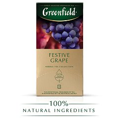 Чай GREENFIELD "Festive Grape" фруктовый 25 пакетиков в конвертах по 1,5 г, ш/к 05220, 0522-10 фото