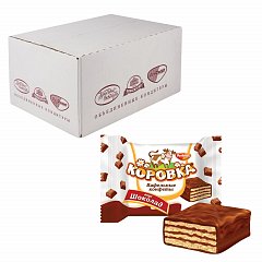 Конфеты шоколадные РОТ ФРОНТ "Коровка", вафельные с шоколадной начинкой, весовые, 2 кг, гофрокороб, РФ17636 фото