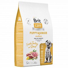 Брит Care Dog Puppy&Junior M Healthy Growth Индейка и Утка д/щенк. ср. пород, 12 кг, 5066308 фото