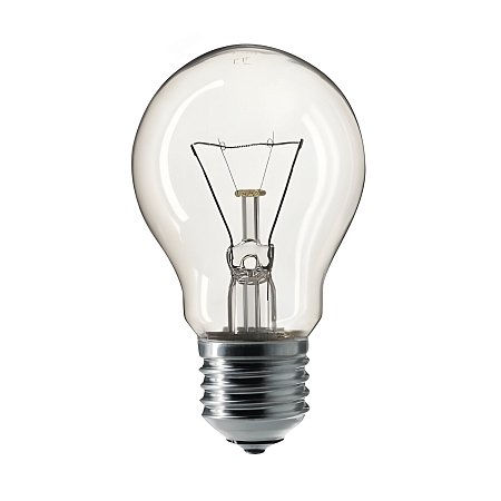 Лампа накаливания PHILIPS A55 CL E27, 75 Вт, грушевидная, прозрачная, колба d = 55 мм, цоколь E27, 354594 фото