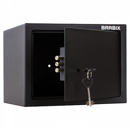 Сейф мебельный BRABIX "SF-230KL", 230х310х250 мм, ключевой замок, черный, 291146, S103BR211514 фото