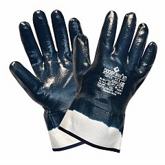 Перчатки хлопковые DIGGERMAN КП, нитриловое покрытие (облив), размер 9 (L), синие, ПЕР318 фото