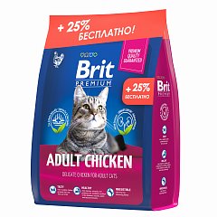 Брит Premium Cat Adult Chicken сухой корм с кур. д/взр кошек 2кг (+ 500г в ПОДАРОК) 5049646A фото