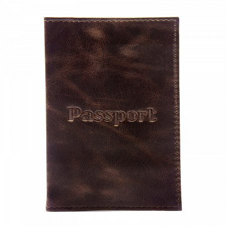 Обложка для паспорта натуральная кожа пулап, "Passport", кожаные карманы, коричнев, BRAUBERG, 238197 фото