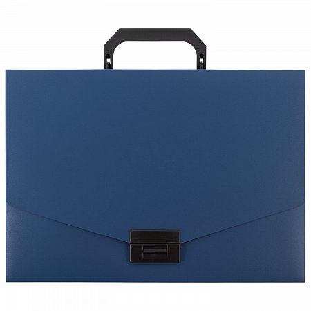 Портфель пластиковый STAFF А4 (320х225х36 мм), без отделений, синий, 229240 фото