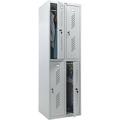 Шкаф металлический для одежды ПРАКТИК "ML/LS 22-60", четырехсекционный, 1830х600х500 мм, 29 кг, разборный, LS-22 фото