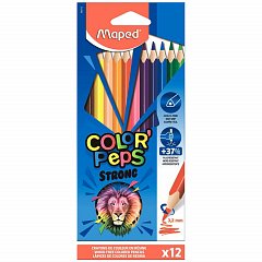Карандаши цветные MAPED COLOR PEP'S Strong, набор 12 цветов, грифель 3,2мм, пластиков.корпус, 862712 фото
