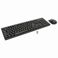 Набор беспроводной DEFENDER #1 C-915, USB, клавиатура, мышь 3 кнопки+1 колесо-кнопка, черный, 45915 фото