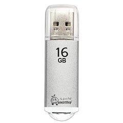 Флеш-диск 16 GB, SMARTBUY V-Cut, USB 2.0, металлический корпус, серебристый, SB16GBVC-S фото