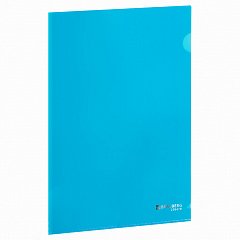 Папка-уголок плотная BRAUBERG SUPER, 0,18 мм, синяя, 270479 фото