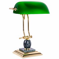 Светильник настольный из мрамора GALANT, основание - зеленый мрамор с золотистой отделкой, 231488 фото
